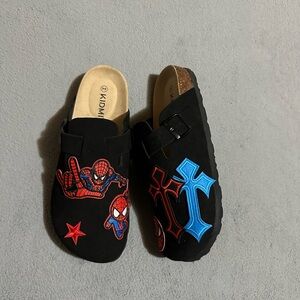Kids Black Spider-Man Slip-On Shoes